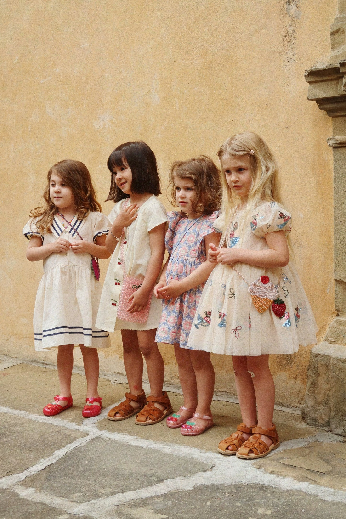 [Konges slojd] Evia Cherry Dress GOTS - Cloud Cream