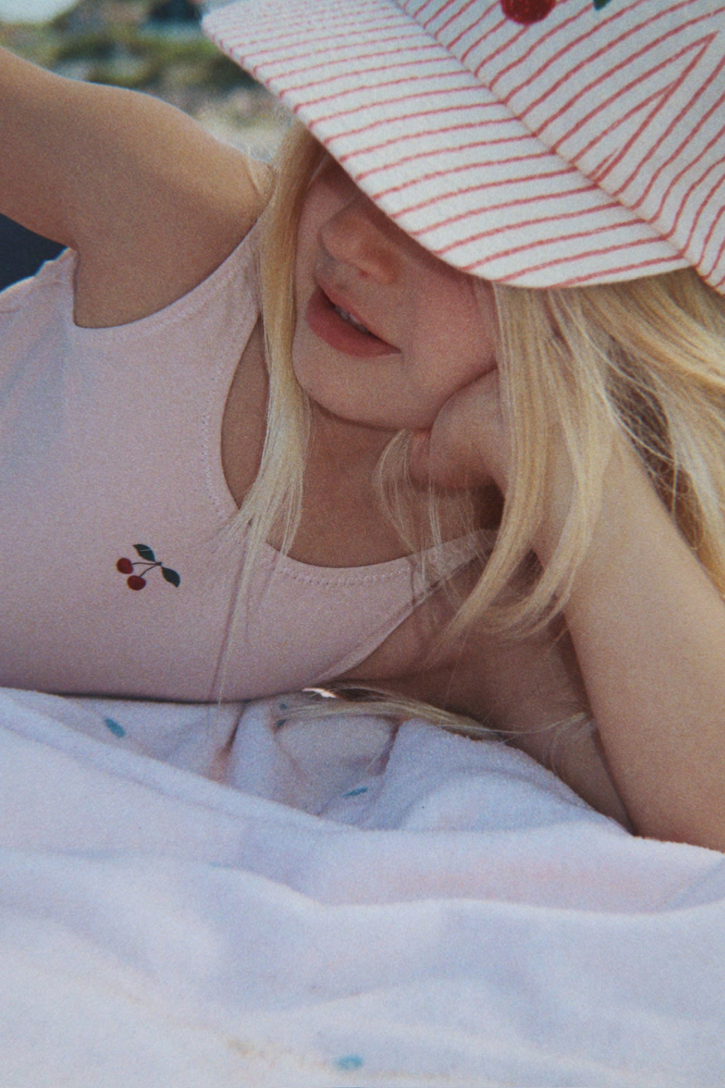 [Konges slojd]Ellie Bow Cap GOTS - Amour Stripe