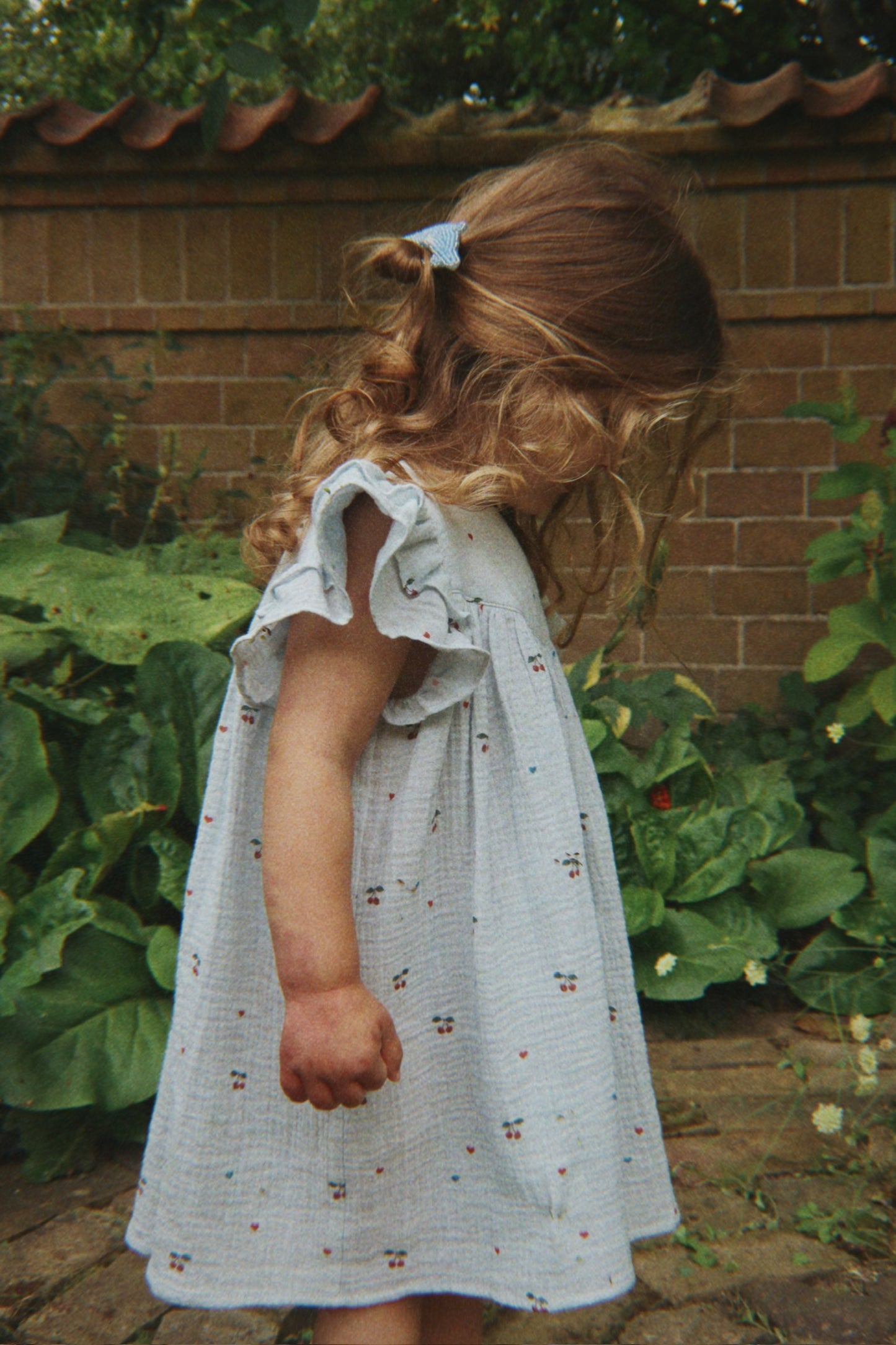 [Konges slojd]Coco Dress GOTS - Cherry Blue Coeur
