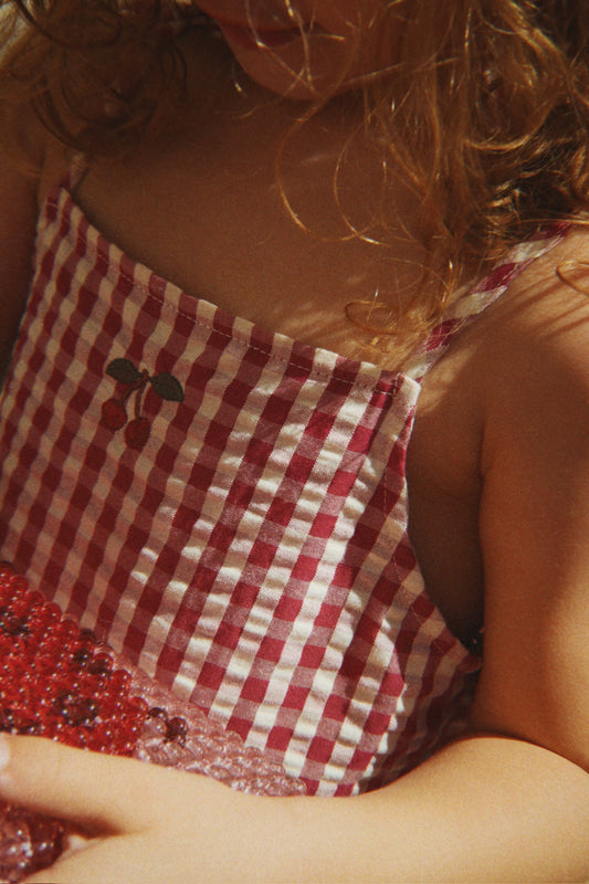 [Konges slojd]Isotta Dress GOTS - Raspberry Check
