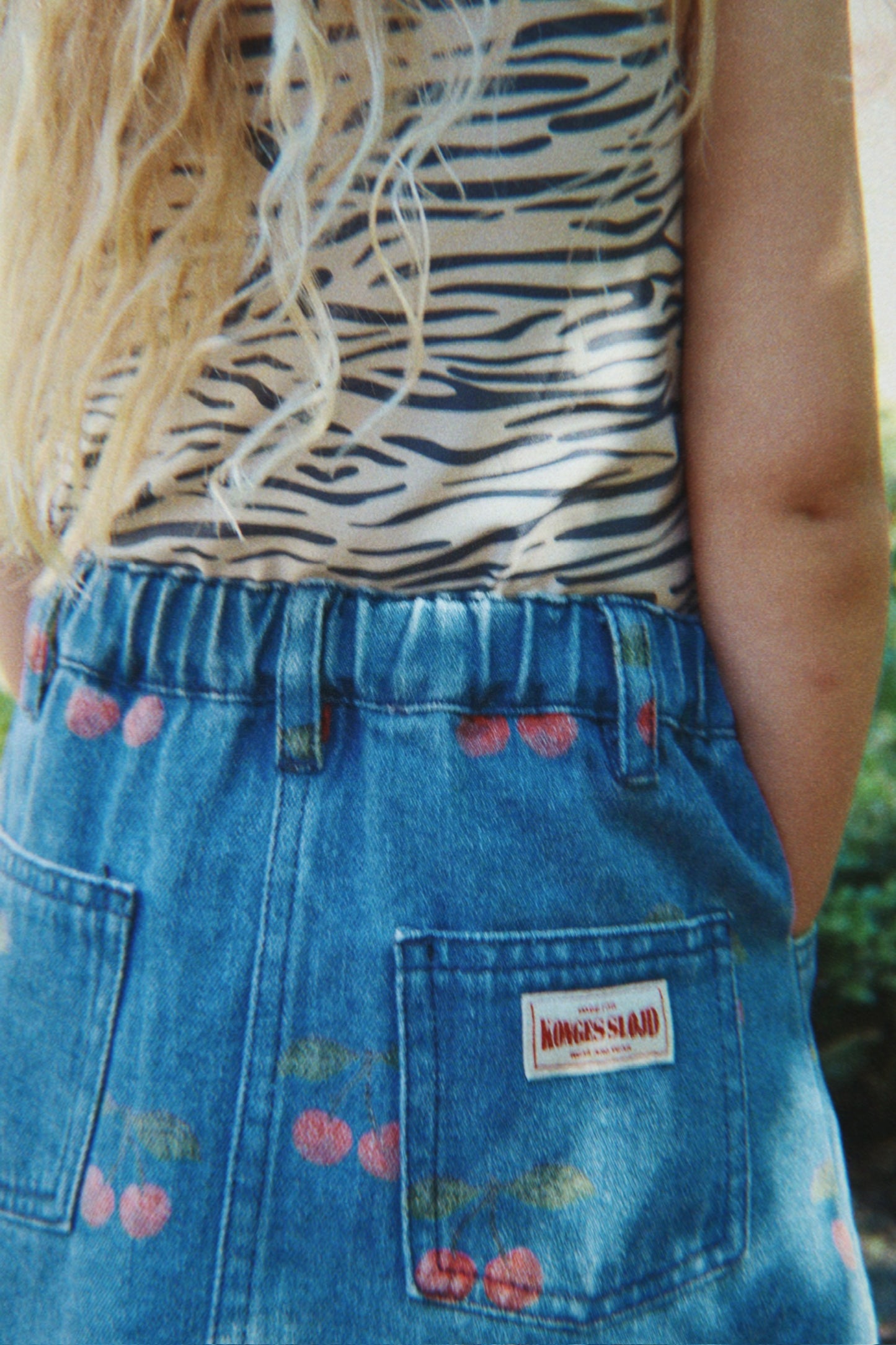 [Konges slojd]Magot Printed Skirt GOTS - Ma Grande Cerise Denim