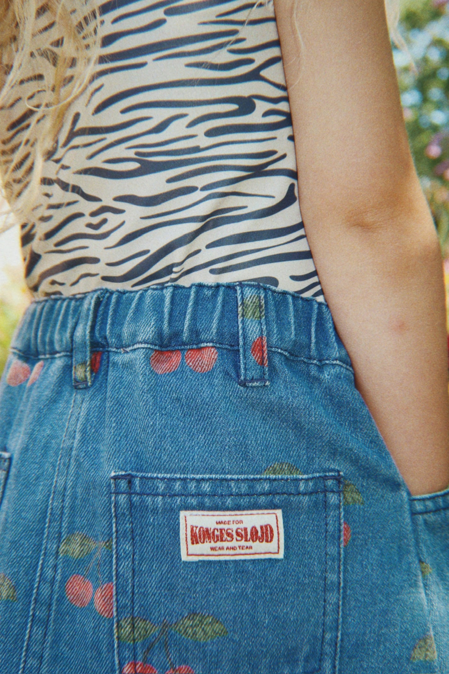 [Konges slojd]Magot Printed Skirt GOTS - Ma Grande Cerise Denim