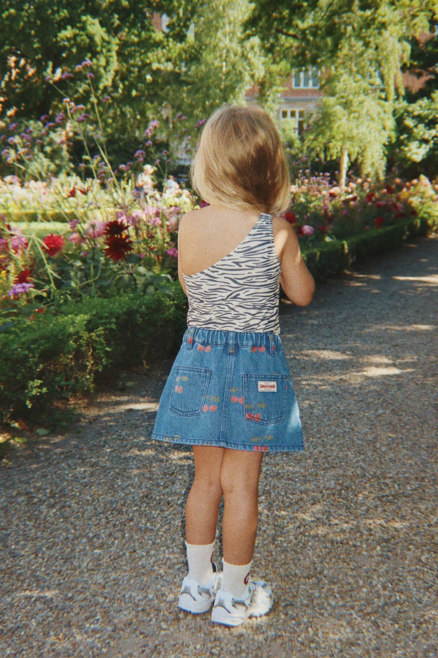 [Konges slojd]Magot Printed Skirt GOTS - Ma Grande Cerise Denim