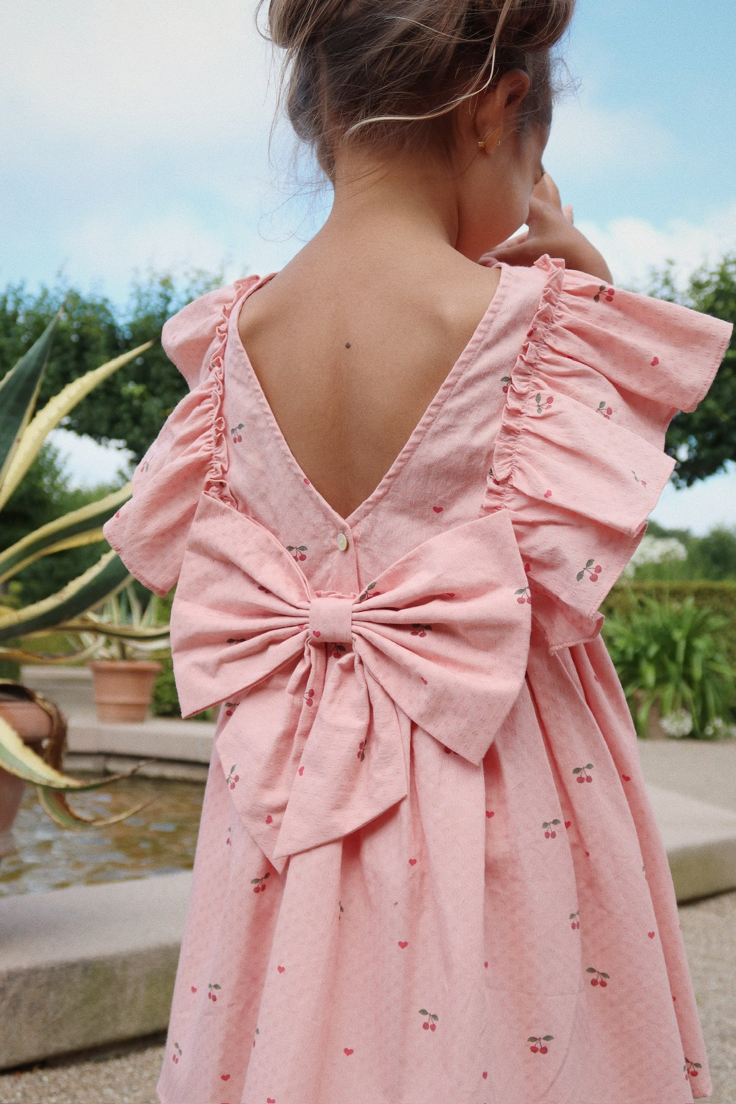 [Konges slojd]Evia Frill Dress GOTS - Cherry Coeur