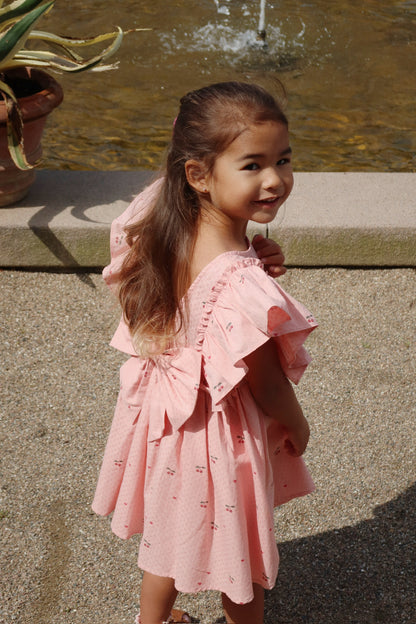 [Konges slojd]Evia Frill Dress GOTS - Cherry Coeur