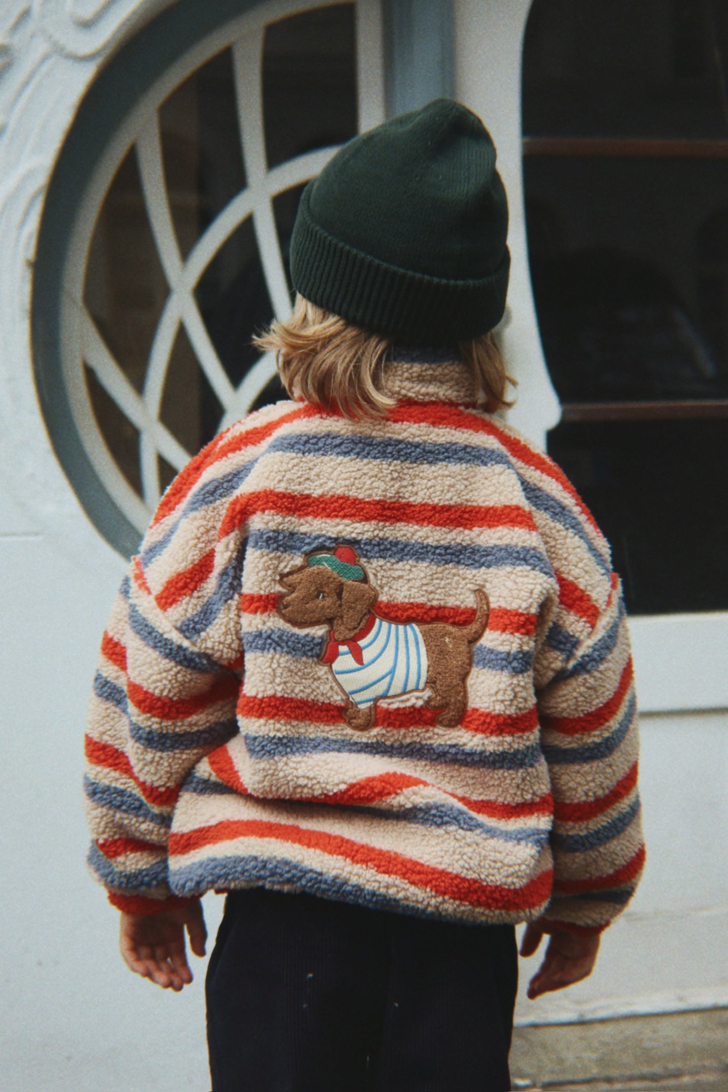 [Konges slojd]Jody Embroidery Teddy Jacke - Tangerine Stripe