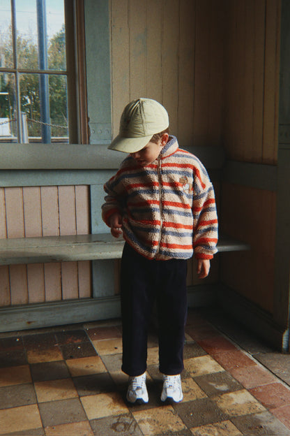 [Konges slojd]Jody Embroidery Teddy Jacke - Tangerine Stripe