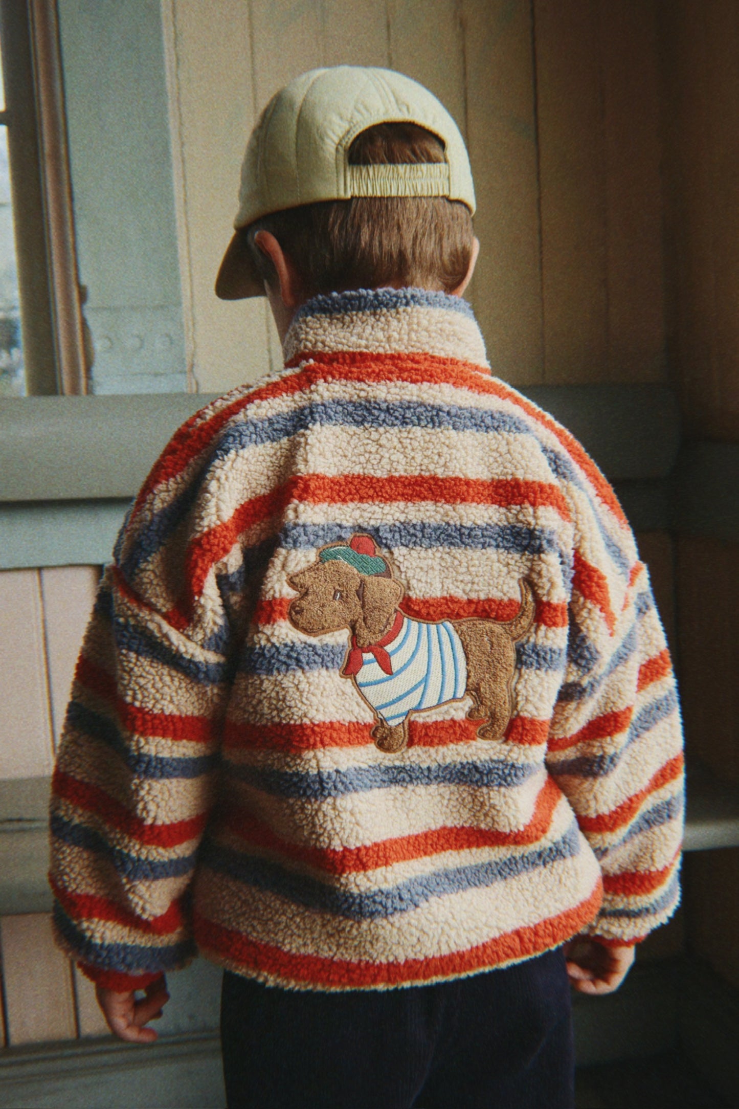 [Konges slojd]Jody Embroidery Teddy Jacke - Tangerine Stripe