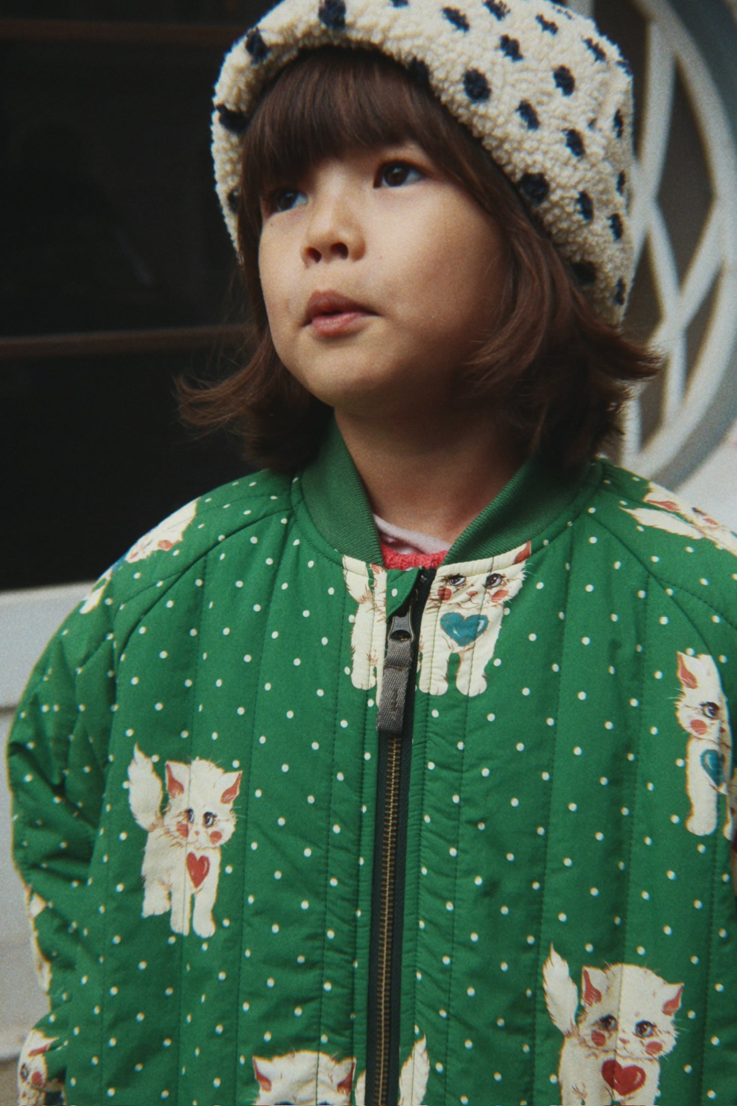 [Konges slojd]Juno Printed Bomber Jacket - Dot Miao Verde