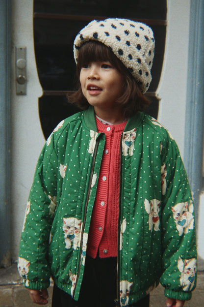 [Konges slojd]Juno Printed Bomber Jacket - Dot Miao Verde