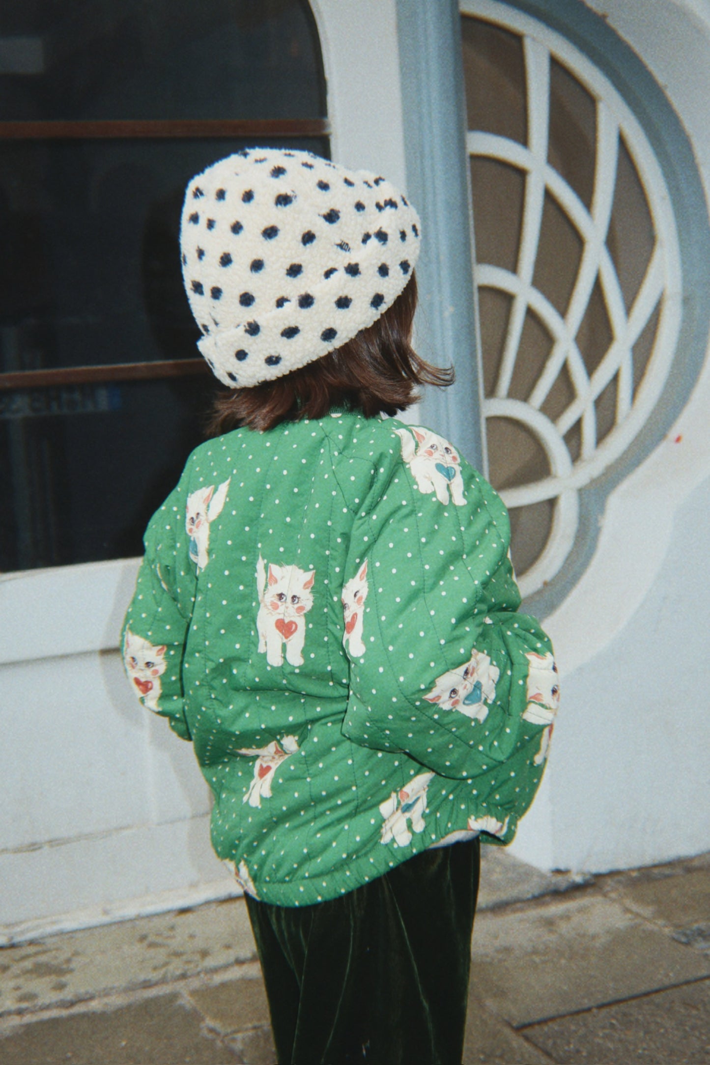 [Konges slojd]Juno Printed Bomber Jacket - Dot Miao Verde
