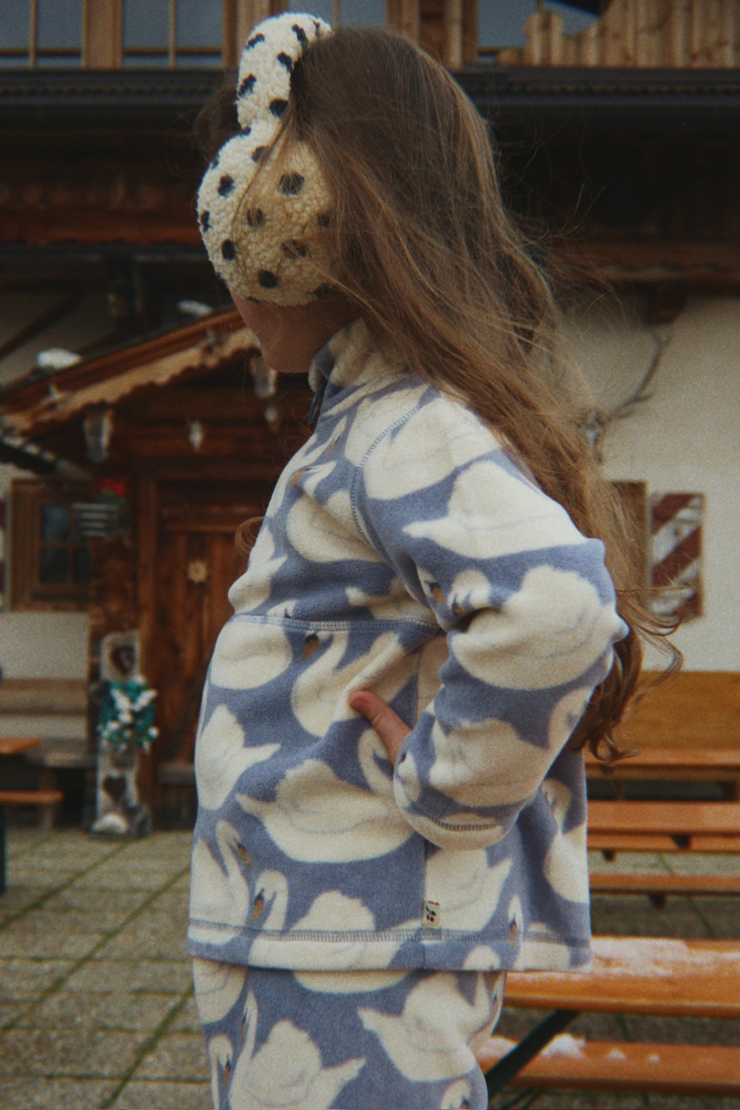[Konges slojd]Tavi Fleece Swantshirt GRS - Swan