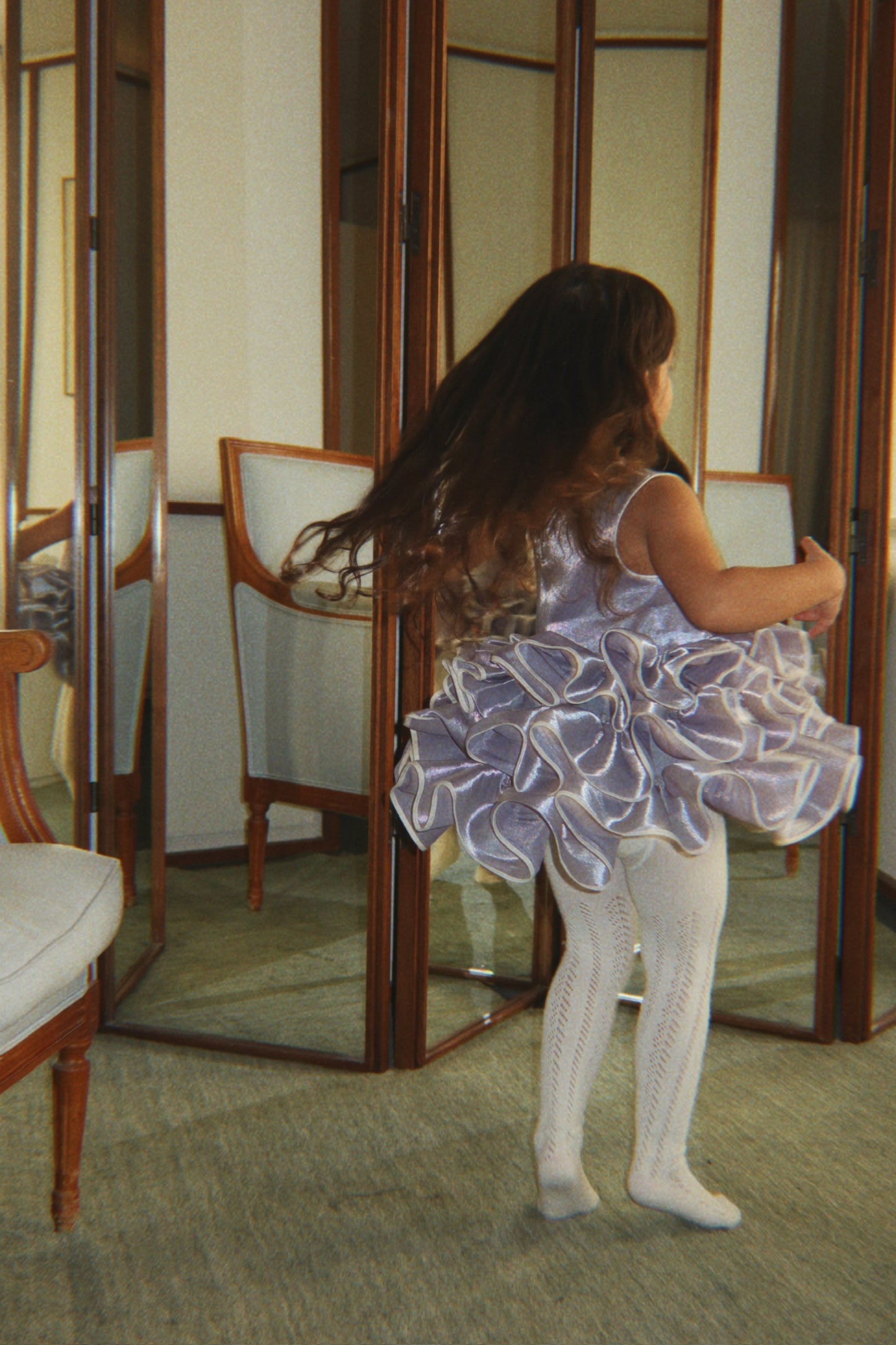 [Konges slojd]Fia Frill Dress GRS - Sleet