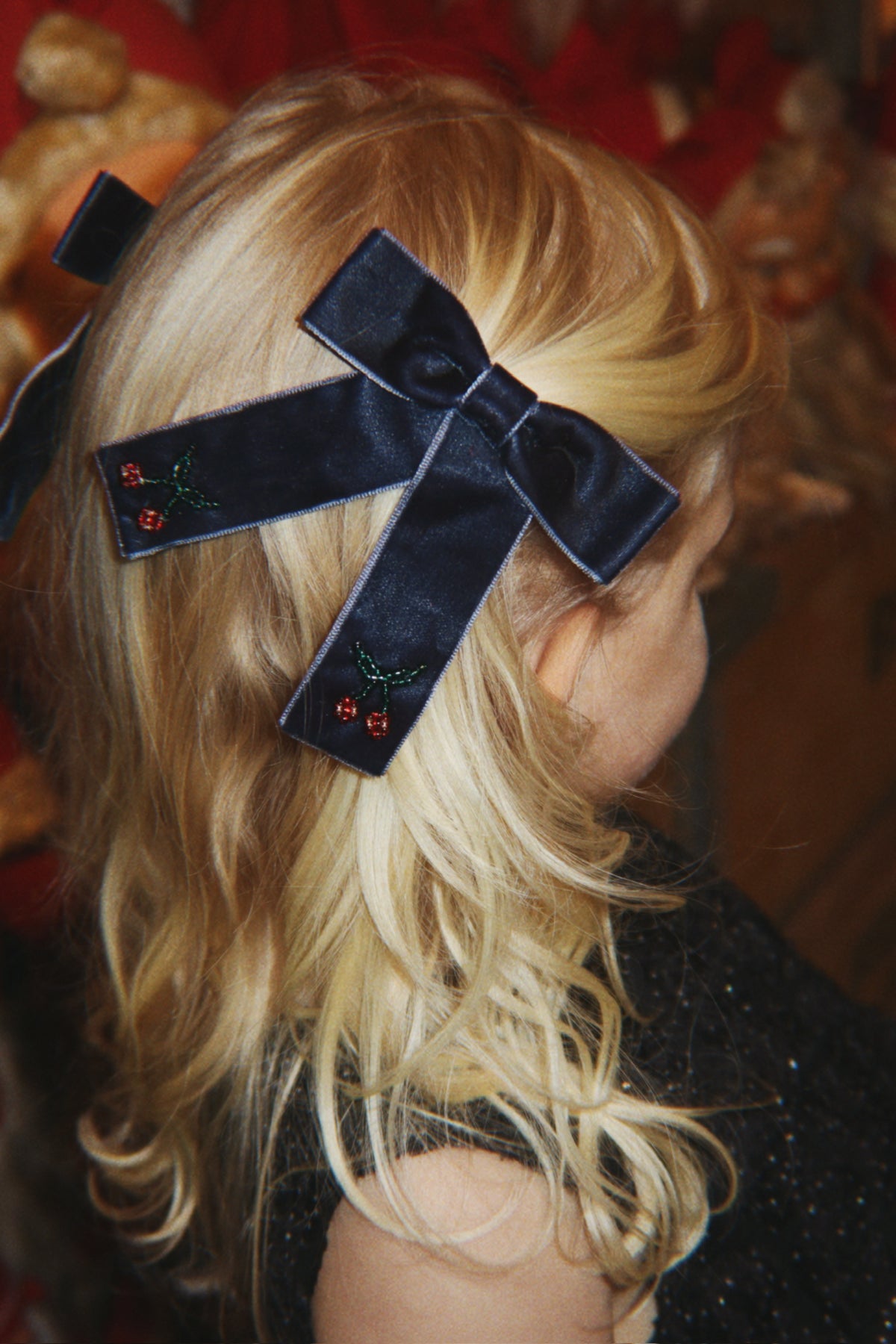 [Konges Slojd]2Pack Juliette Bow Hair Clip - Navy