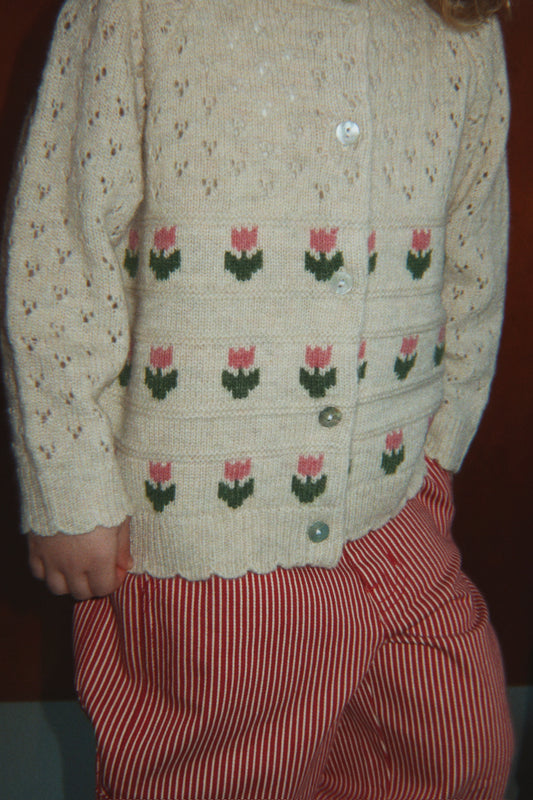 [Konges slojd]Belle Cardigan - Cream And Tulips