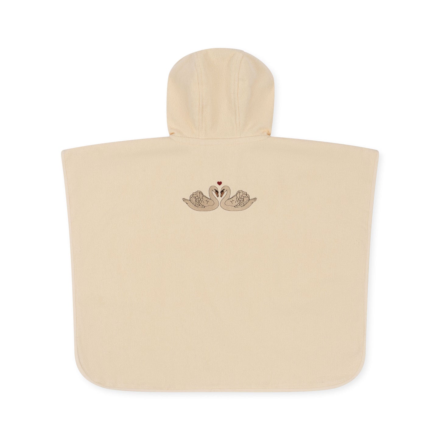 [Konges slojd] Terry Poncho Embroidery GOTS - Swan