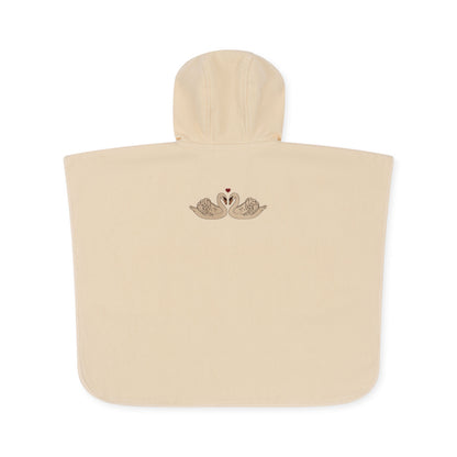 [Konges slojd] Terry Poncho Embroidery GOTS - Swan