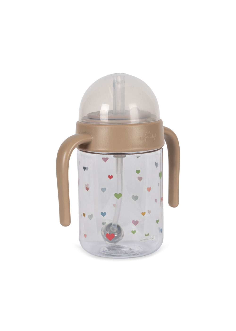 [Konges Slojd] Baby Bottle With Handle - Multi Hearts