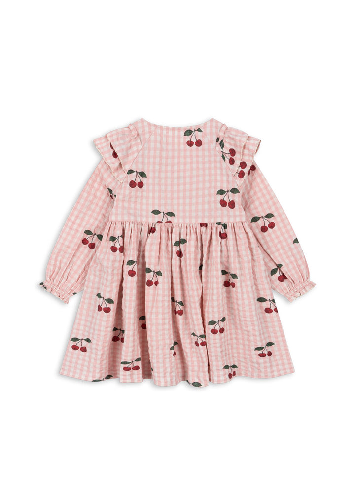 [Konges slojd] Kim Frill Dress GOTS - Cherry Check