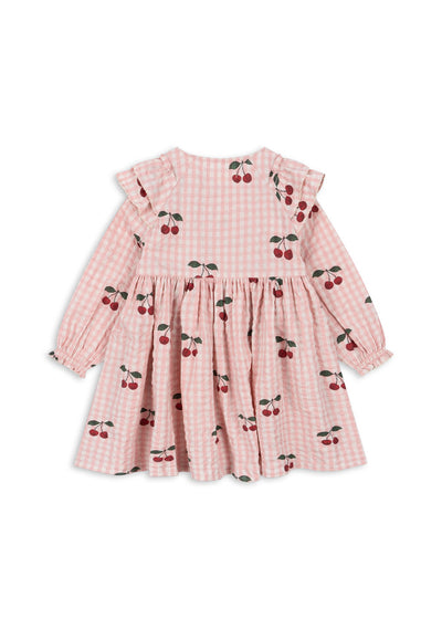 [Konges slojd] Kim Frill Dress GOTS - Cherry Check