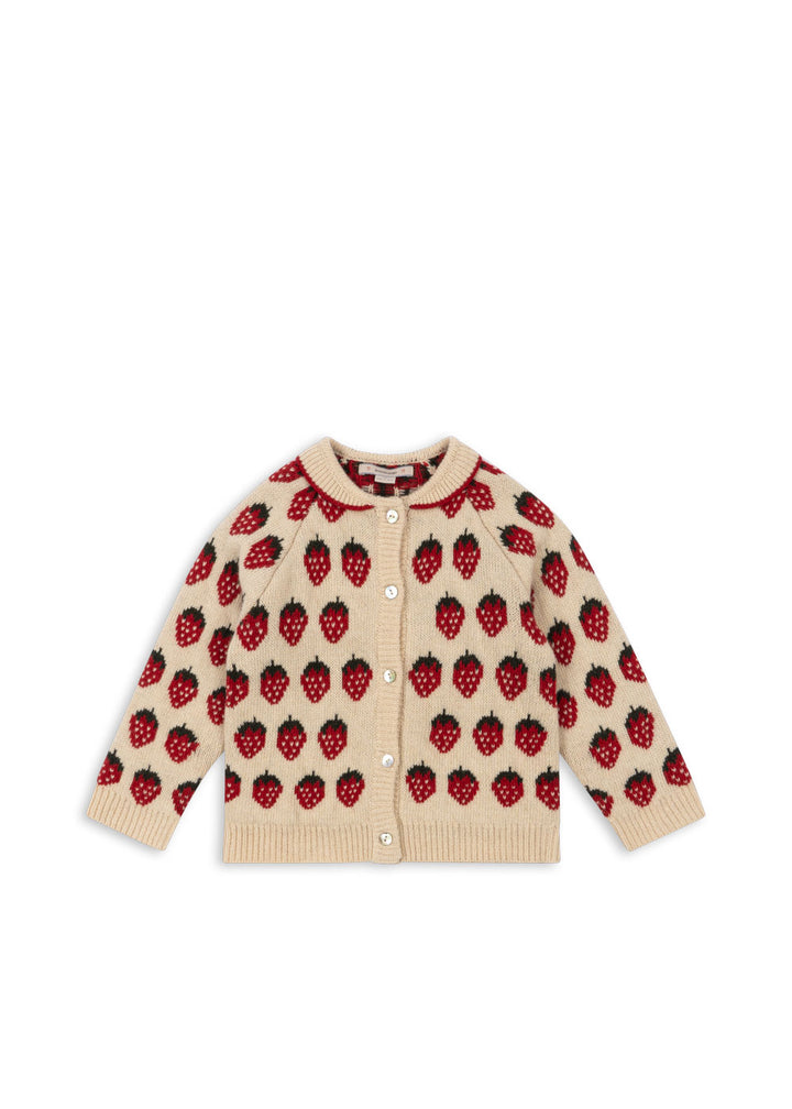 [Konges slojd] Belou Knit Collar Cardigan - Strawberry