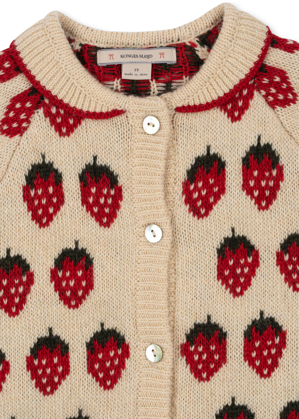 [Konges slojd] Belou Knit Collar Cardigan - Strawberry