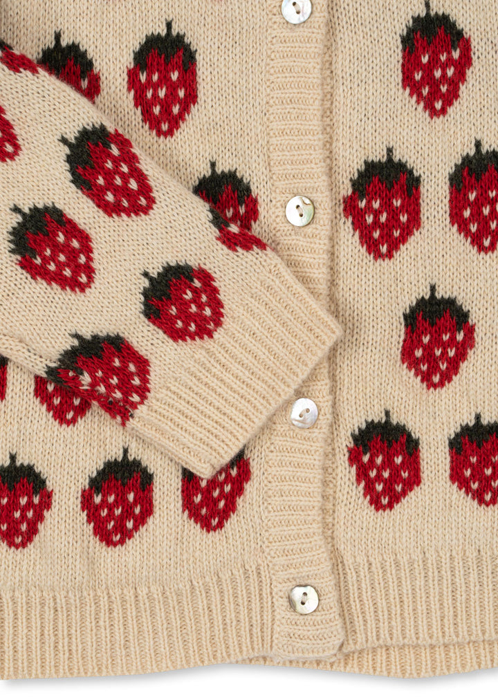 [Konges slojd] Belou Knit Collar Cardigan - Strawberry