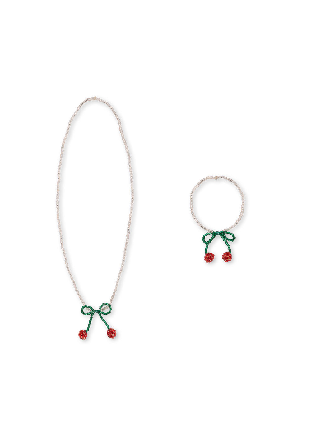 [Konges slojd] Pearly necklace & Bracelet Set - Cherry