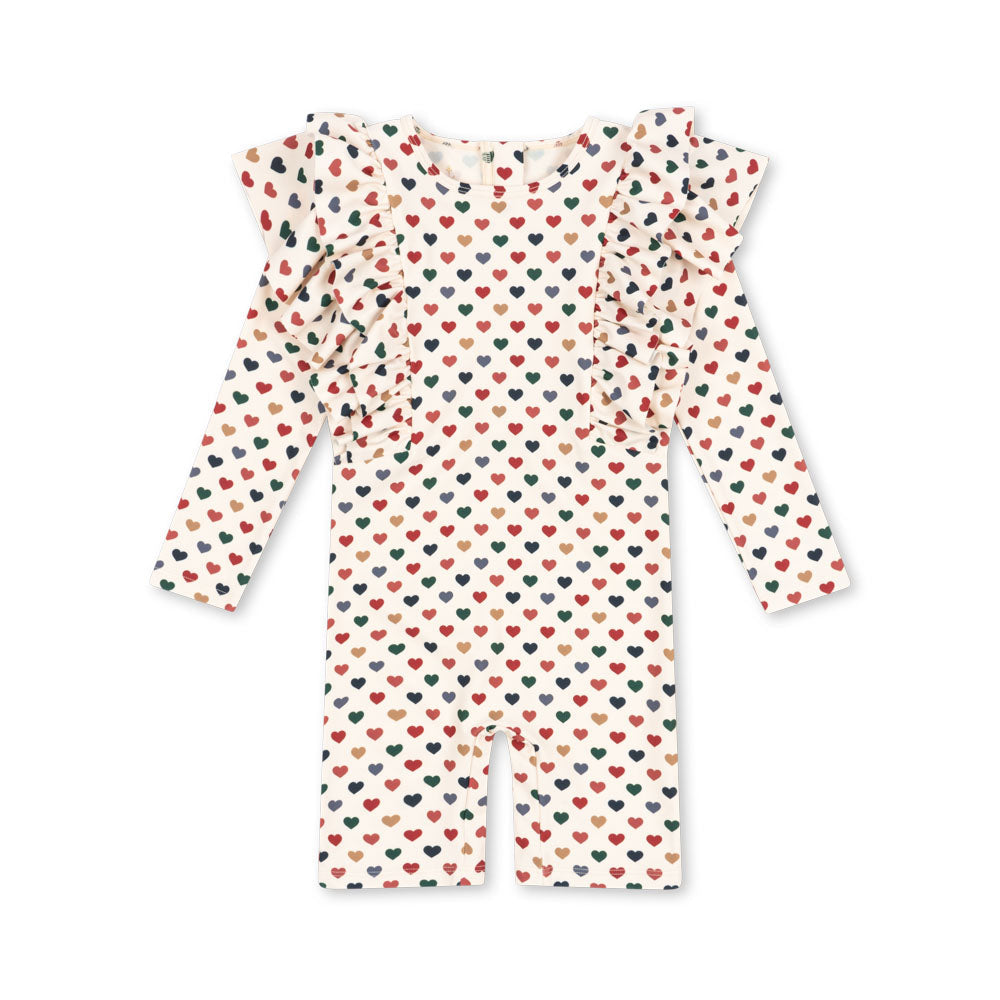 [Konges slojd] Manuca Frill Onesie - Coeur colore