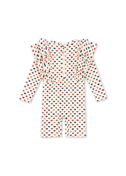 [Konges slojd] Manuca Frill Onesie - Coeur colore