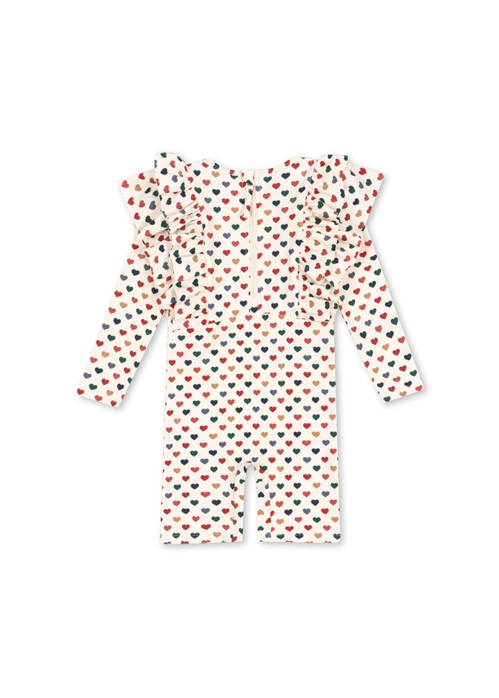 [Konges slojd] Manuca Frill Onesie - Coeur colore