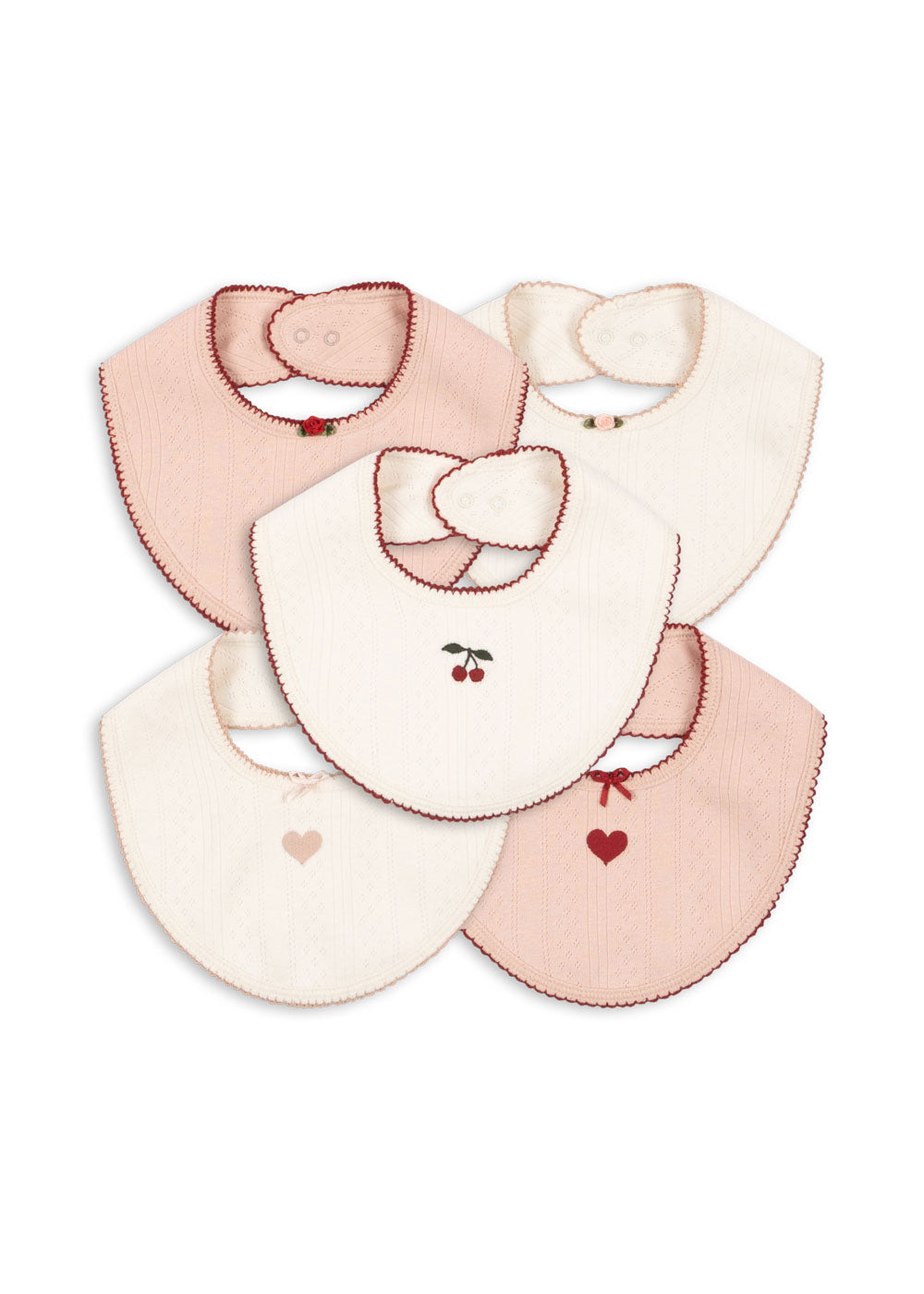 [Konges slojd] Minna 5Pack Bib - Rose / White Mix