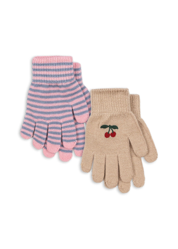 [Konges slojd] 2pack Filla Gloves - Cherry/Stripe
