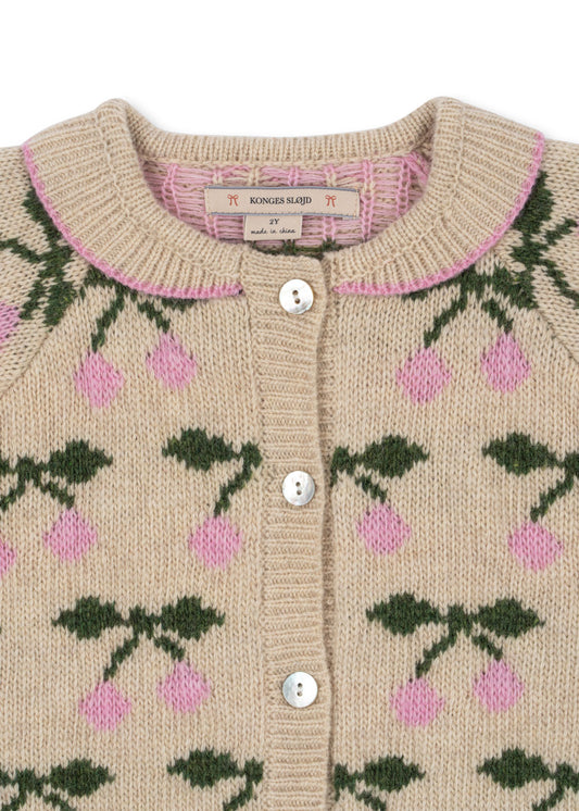 [Konges slojd] Belou knit Collar Cardigan - Cherry