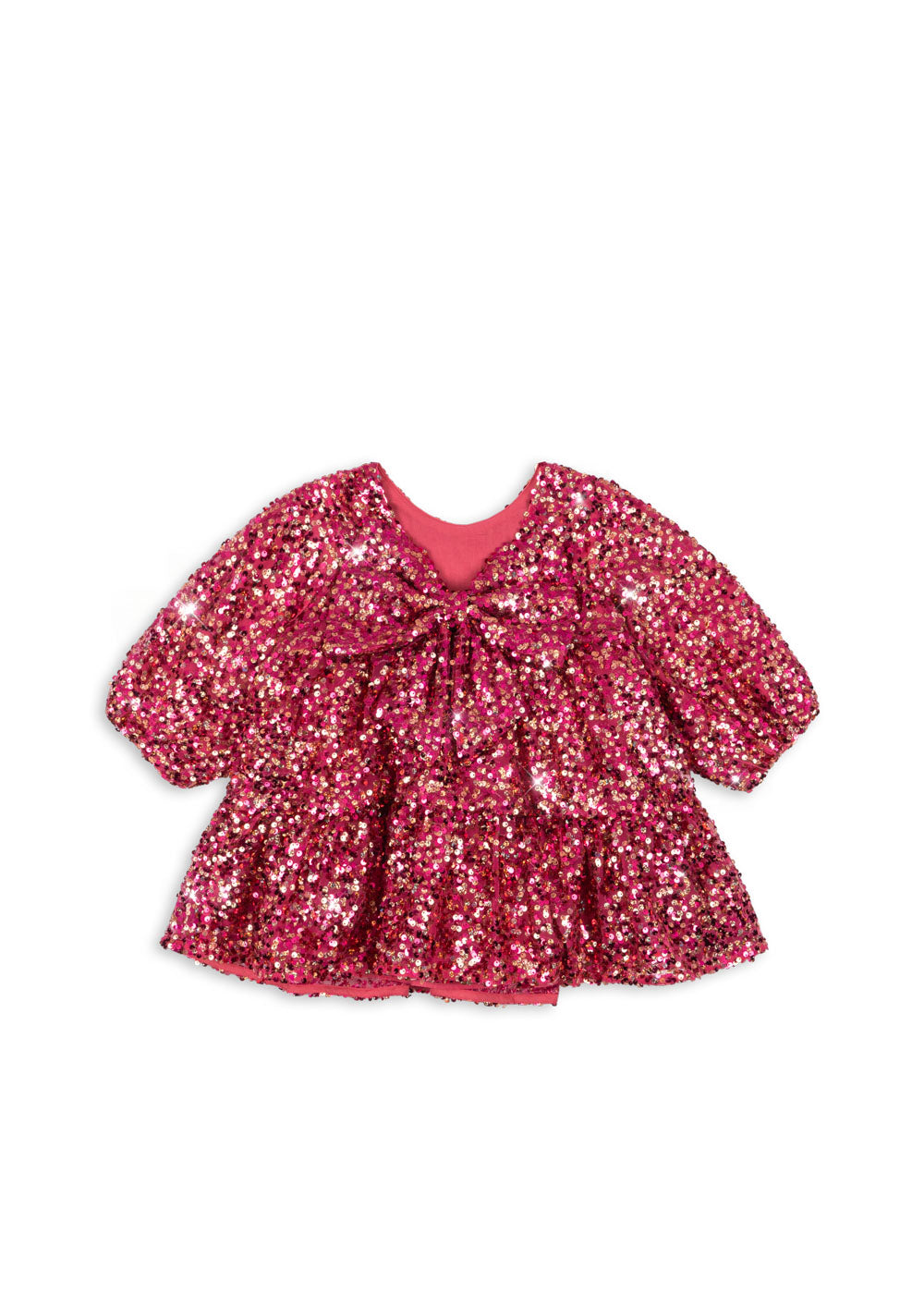 [Konges slojd] Lila Sequins Bow Dress - Sparkling Sangria