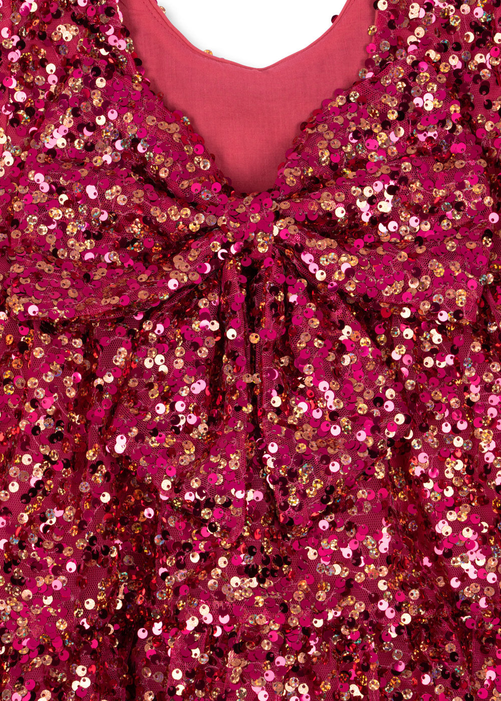 [Konges slojd] Lila Sequins Bow Dress - Sparkling Sangria
