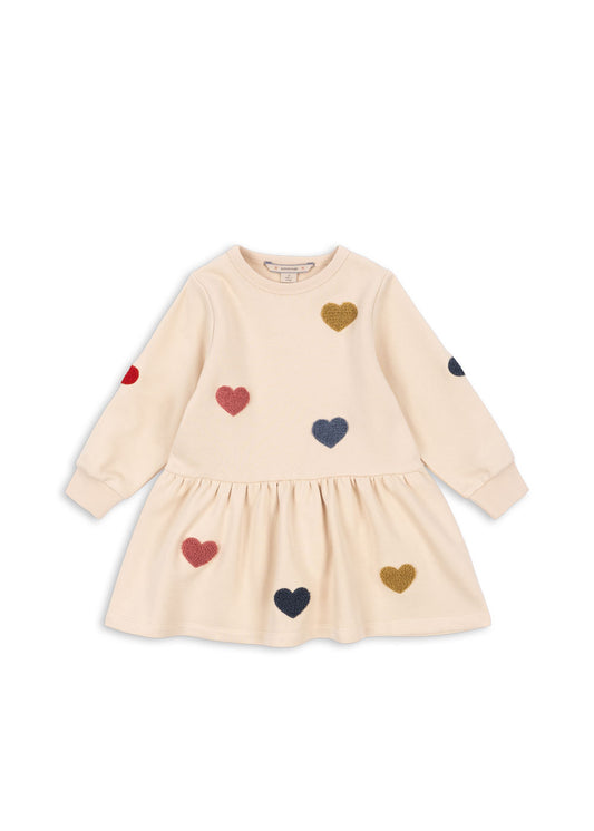 [Konges slojd] Lou Terry Sweat Dress - Multi Heart