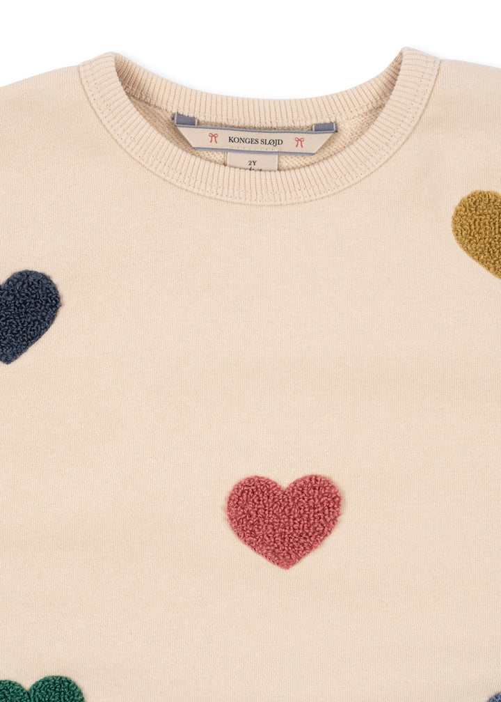 [Konges slojd] Lou Terry Sweat Shirt - Multi Heart