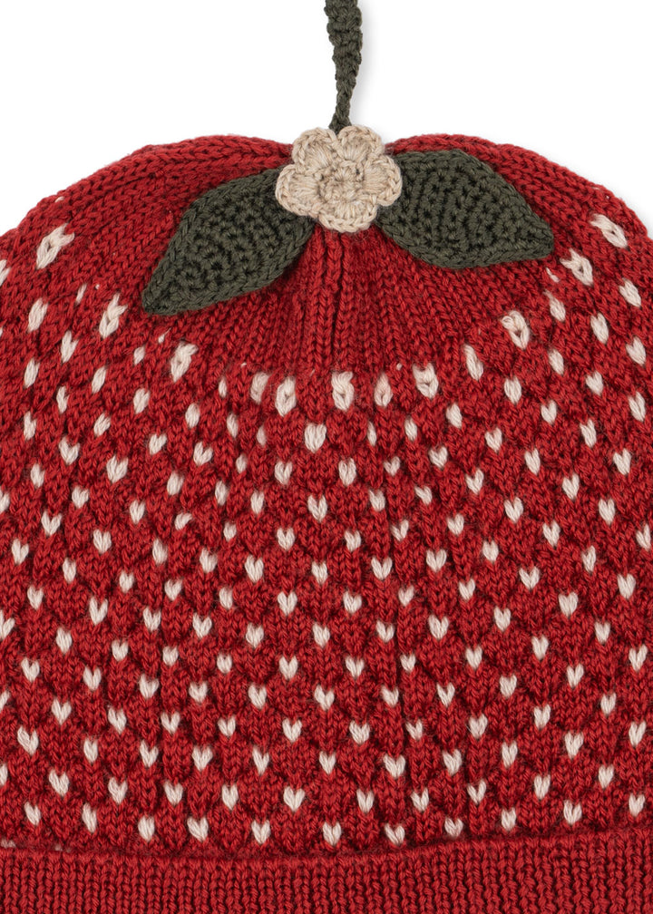[Konges slojd] STrawberry Beanie - True Red