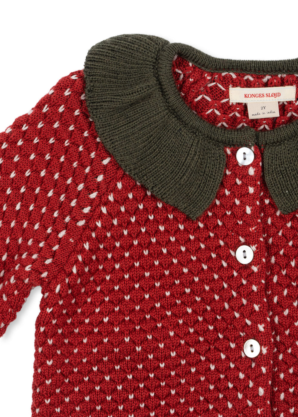 [Konges slojd] Strawberry Cardigan - Barbados Cherry