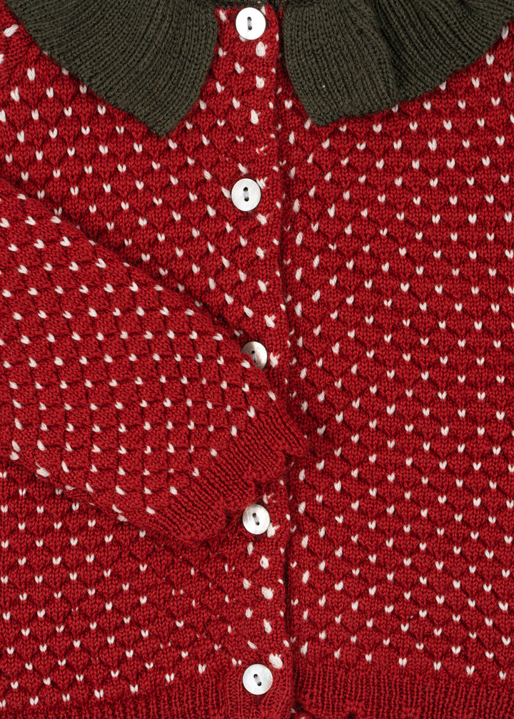 [Konges slojd] Strawberry Cardigan - Barbados Cherry