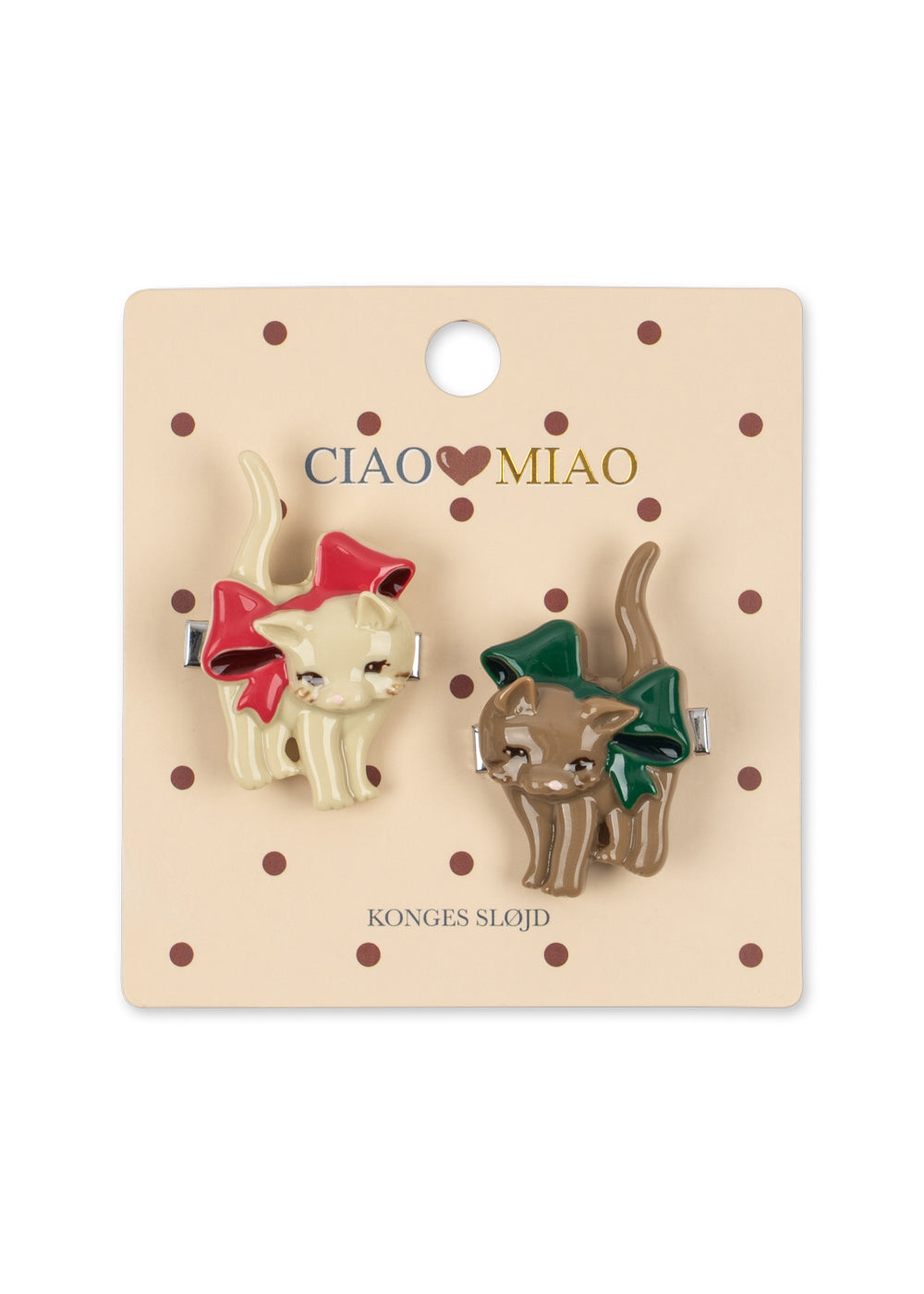 [Konges Slojd]2Pack Kitten Hair Clip -Bow Kitty