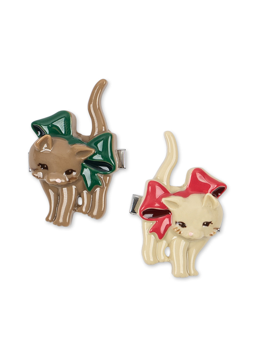 [Konges Slojd]2Pack Kitten Hair Clip -Bow Kitty