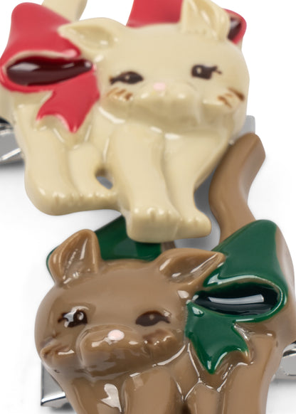 [Konges Slojd]2Pack Kitten Hair Clip -Bow Kitty