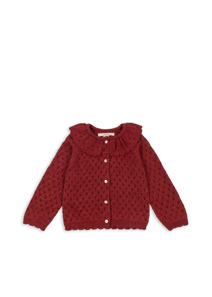 [Konges slojd] Holiday Knit Cardigan - Red Dahlia