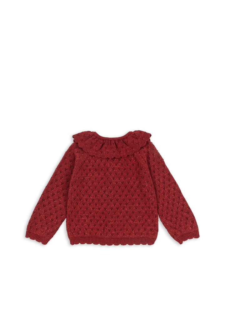 [Konges slojd] Holiday Knit Cardigan - Red Dahlia
