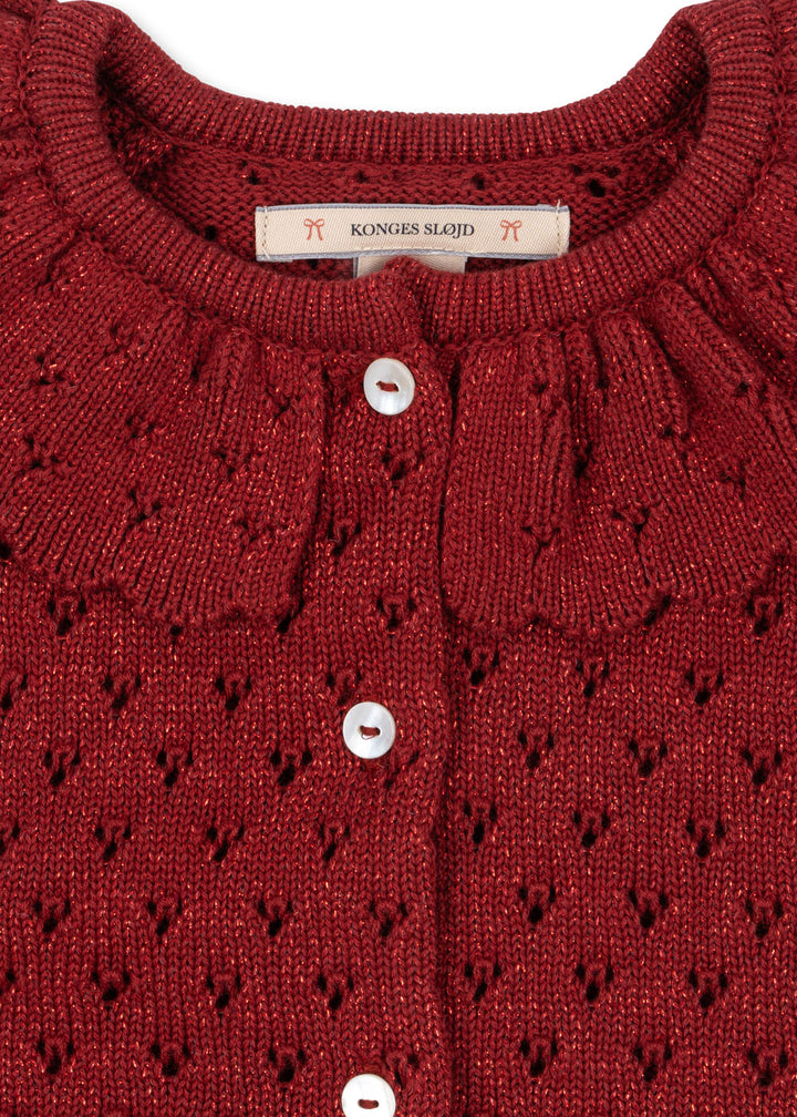 [Konges slojd] Holiday Knit Cardigan - Red Dahlia