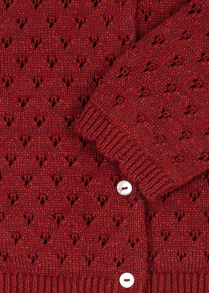 [Konges slojd] Holiday Knit Cardigan - Red Dahlia