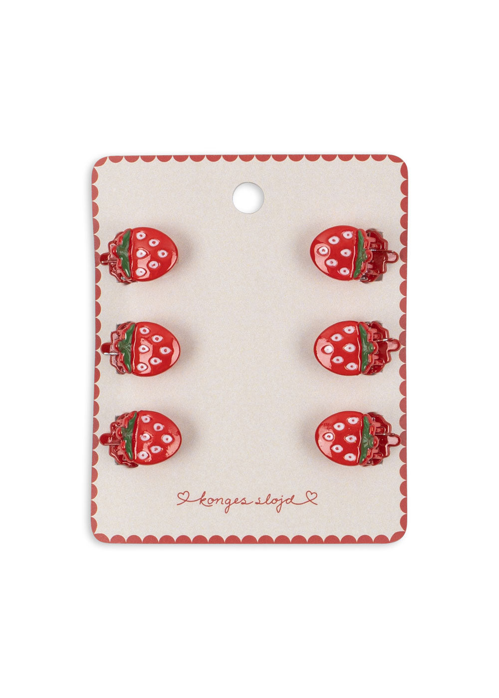 [Konges Slojd] 6pack Mini Fraise Hair Claws - Strawberry