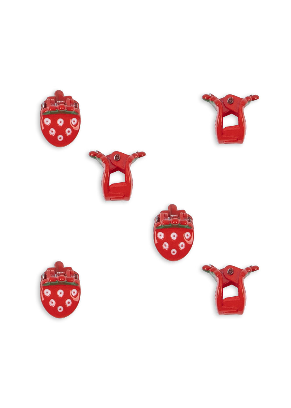 [Konges Slojd] 6pack Mini Fraise Hair Claws - Strawberry
